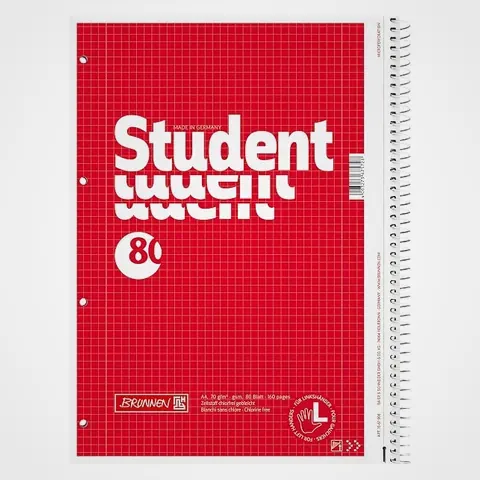 Brunnen Collegeblock Student Gaucher A4, cahier gaucher