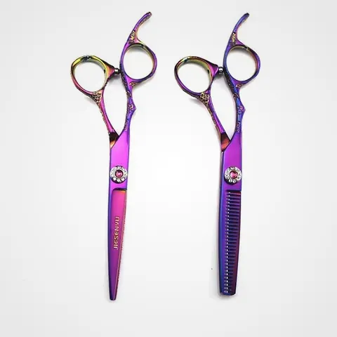 Jiesenyu ciseaux à effiler barbier, ciseaux coiffure gaucher