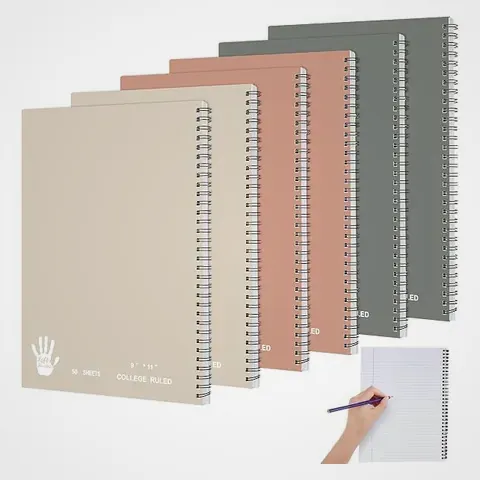 Lewtemi lot 6 cahiers spirale gaucher, cahier gaucher