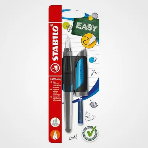 STABILO EASYbuddy noir/bleu, stylo plume gaucher
