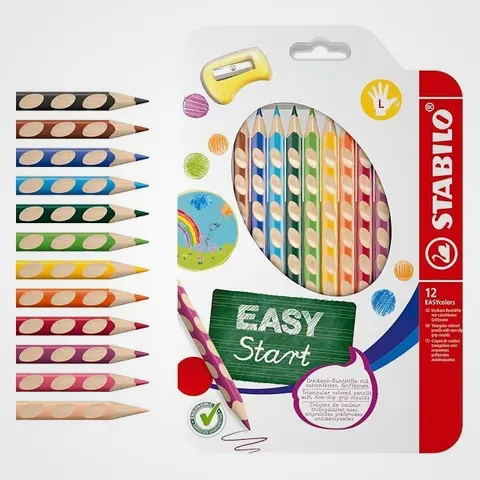 Stabilo EASYcolors crayons gaucher, cahier gaucher