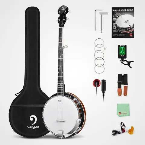 Vangoa Banjo gaucher acajou, instrument gaucher
